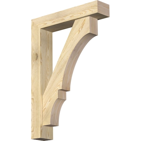Ekena Millwork Balboa Block Rough Sawn Bracket w/ Offset Brace, Douglas Fir, 6"W x 28"D x 40"H BKT0604X28X40BOA05RDF